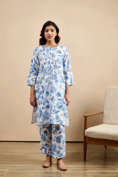 Linen Blue Kurta Set of 2