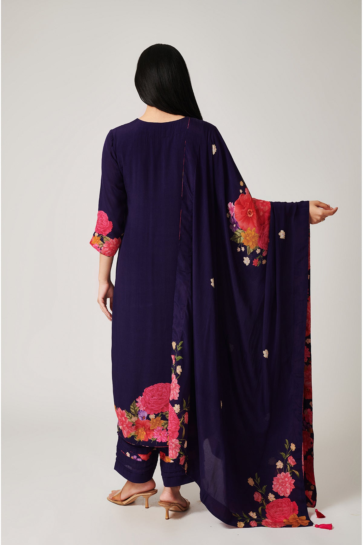 Azalea Purple Kurta Palazzo-Set of 3