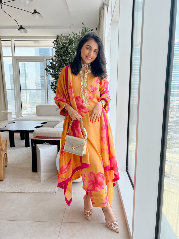 Masoom in Jashn Yellow Printed Kurta Set of 3