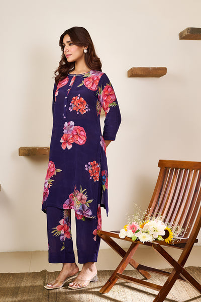 Zoya Purple Kurta - Set of 2