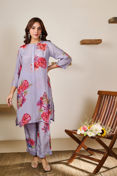 Zoya Blue Grey Kurta - Set of 2