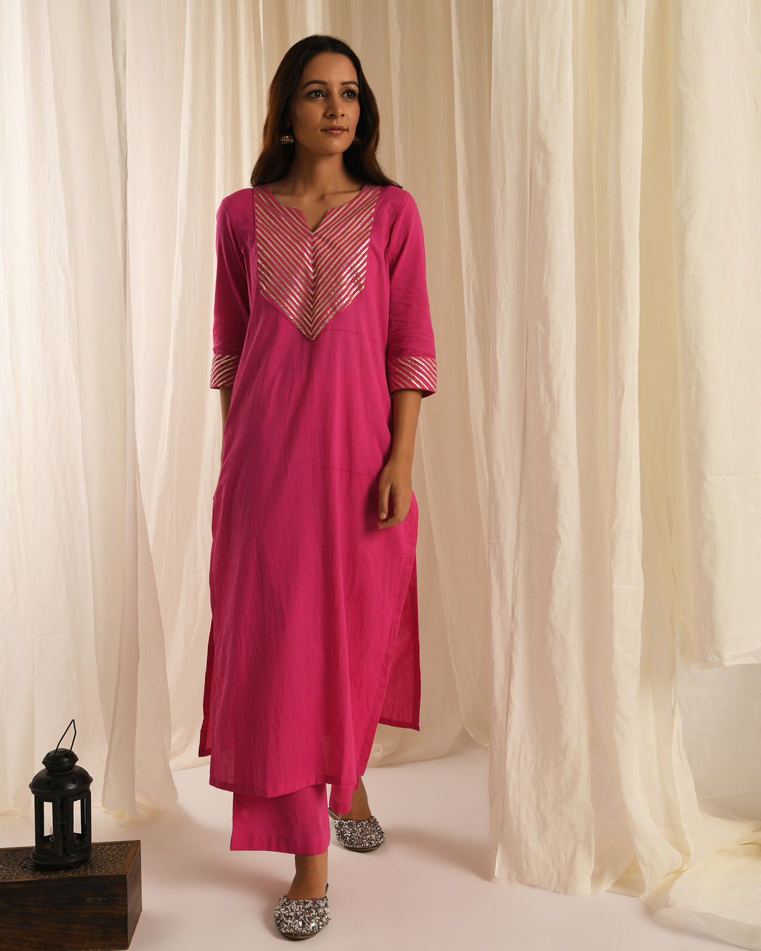 Rani gota kurta set of 3