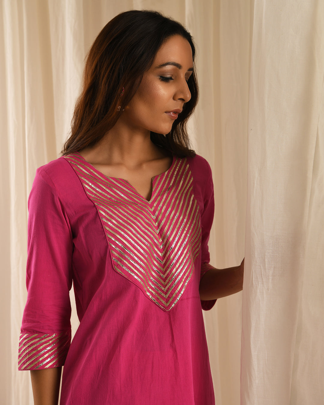 Rani gota kurta set of 3