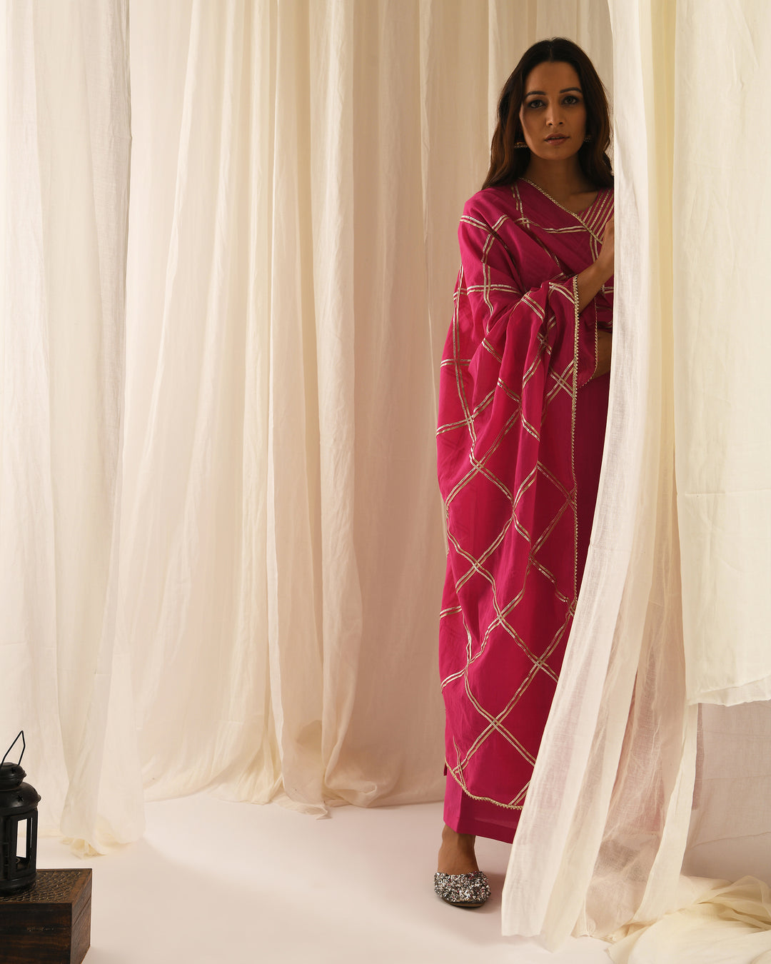 Rani gota kurta set of 3