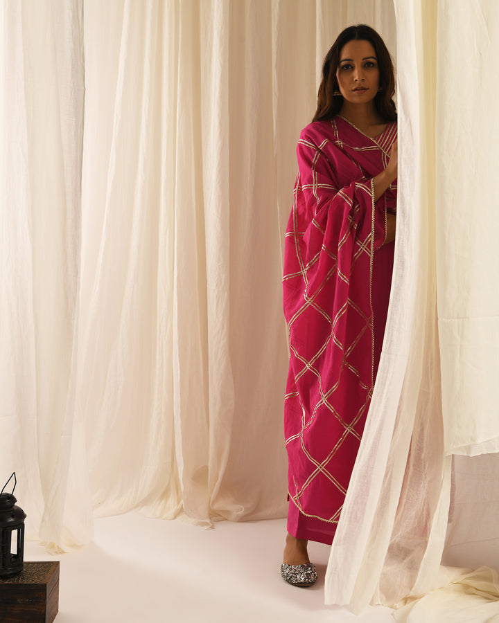 Rani gota kurta set of 3