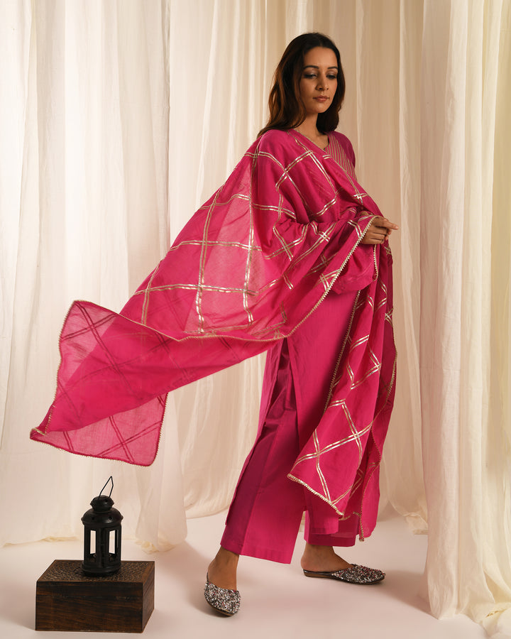 Rani gota kurta set of 3