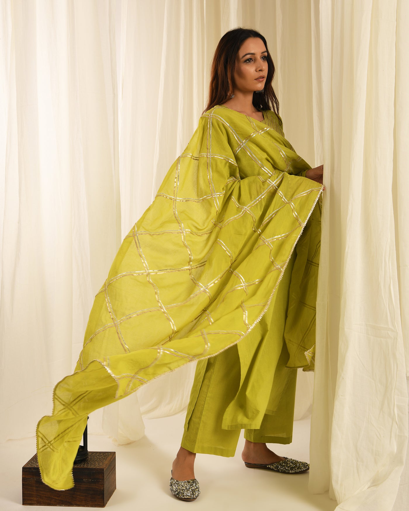 Lime gota kurta set of 3